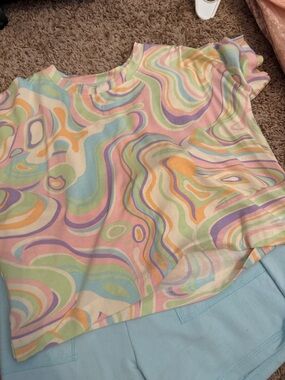 Pastel Swirl Kids Matching Set - Multicolor 2 pieces